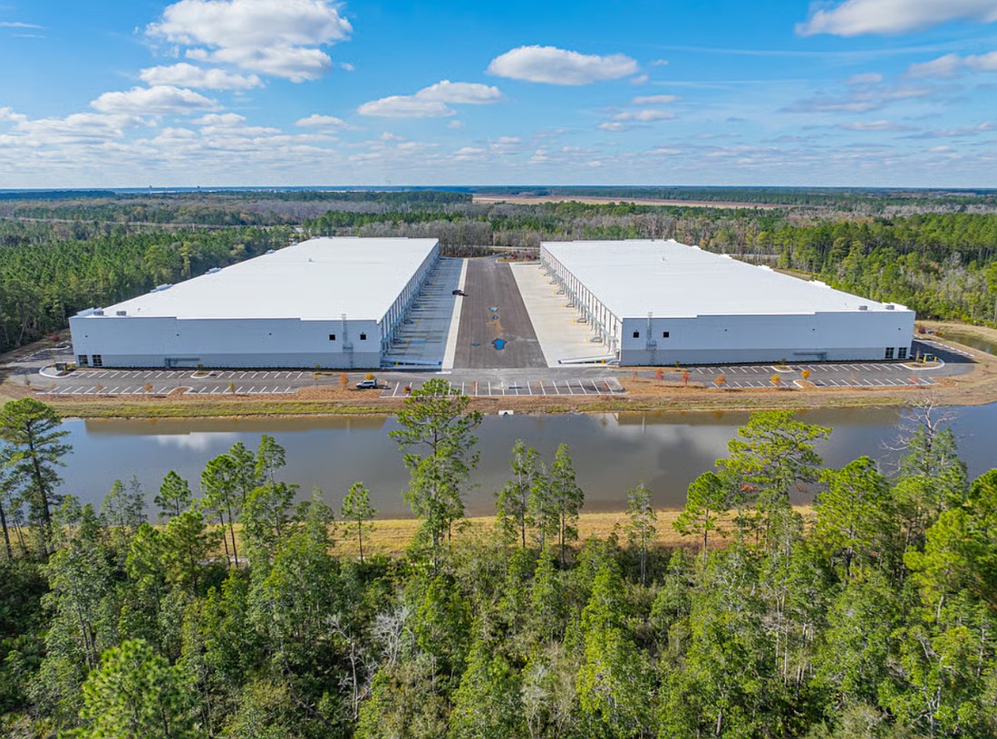 The 30.18-acre logistics center at 14825 International Airport Blvd. comprises two warehouses of 200,000 and 225,000 square feet completed in 2025.
