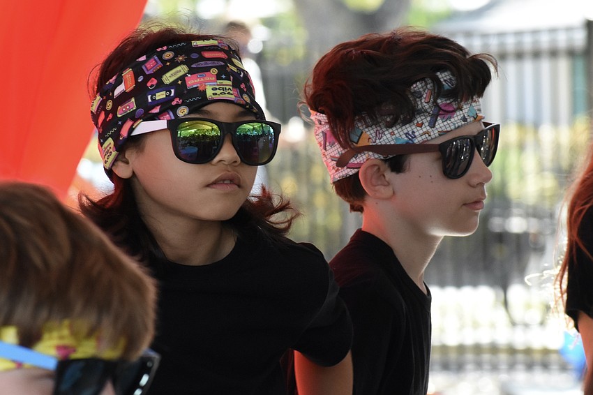 Fifth graders Charles Pimentel and Colton Anderson perform 