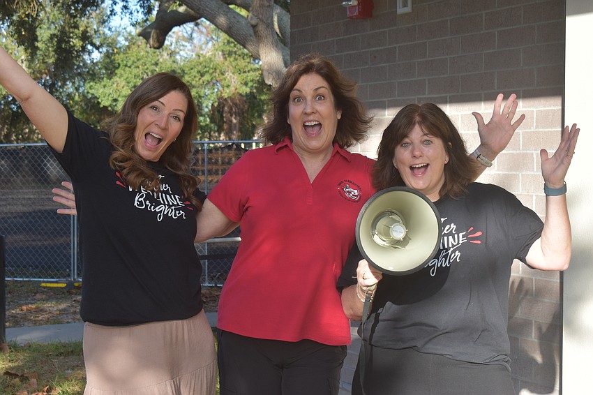 Principal Laura Campbell, physical education teacher Linda Haluska and fifth grade teacher Lynn Wolfe have formed a strong bond since Campbell joined Tara Elementary in 2016.