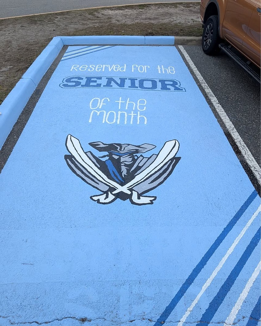 Matanzas High School's new Senior of the Month parking spot. Courtesy photo