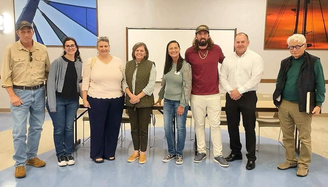 Pam Coast Historical Society leadership team: Preston Zepp, Mia Parada, Tricia Aanderud, Patsy Moden, Reasa Pabst, Peter Johnson, Richard Cooper and Alex Maller. Courtesy photo