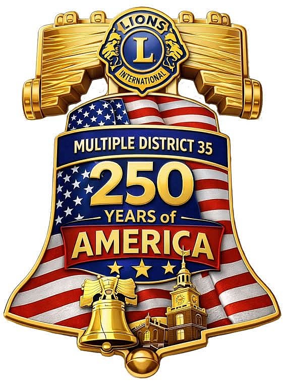 Palm Coast Lions Club President Shara Brodsky's winning pin in the Multiple District 35 Pin Contest. Courtesy photo