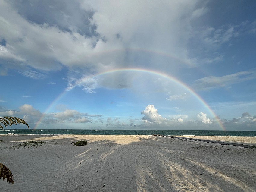 Ed Winsper captured a rainbow over the Gulf at the north end of Longboat Key.