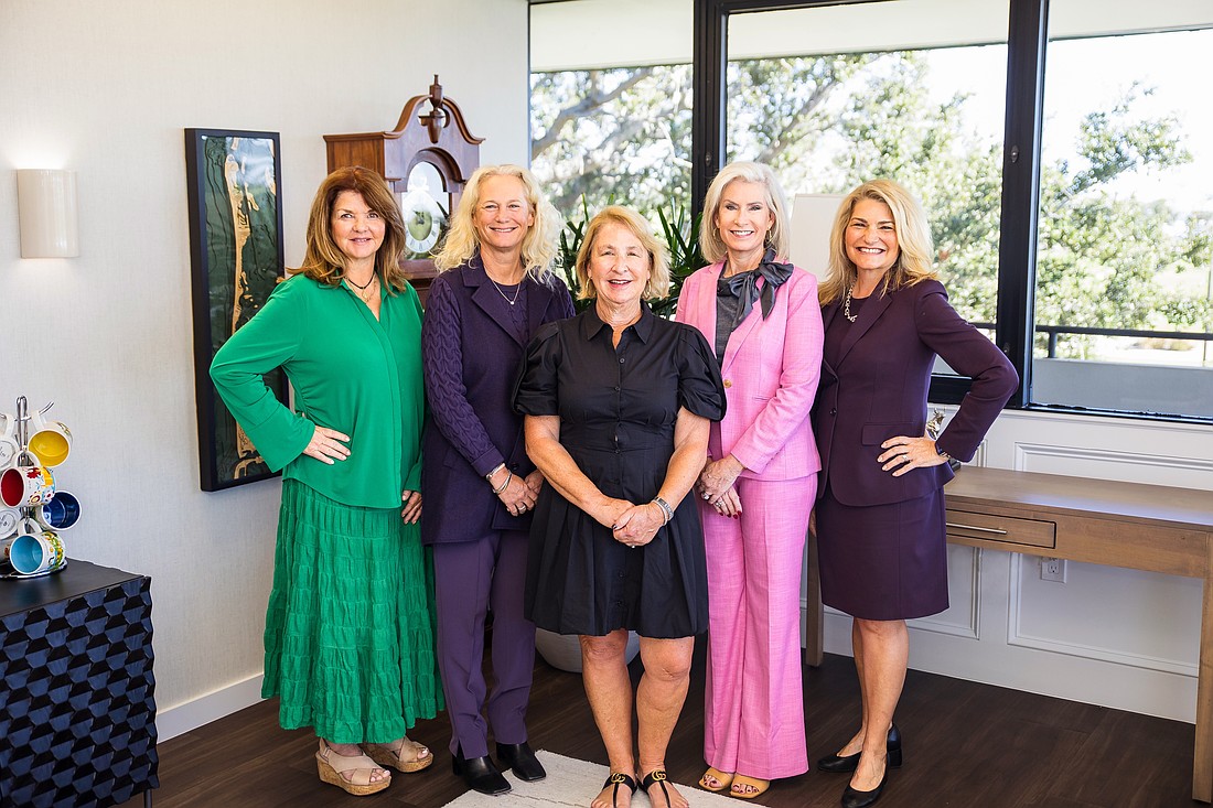 Longboat Key 100 founders Julia Woodward, Betsy Juliano, Heidi Berry, Danielle Gladding and Michelle Johnson, along with Nicholle DiPinto McKiernan and Julia Woodward (not pictured), have united to launch a new, one-night evening of giving to support a local nonprofit with $100,000 in donations.