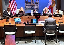Warren Hutmacher of Sumter Local Government Consulting discusses the search for a city manager before the Sarasota City Commission.