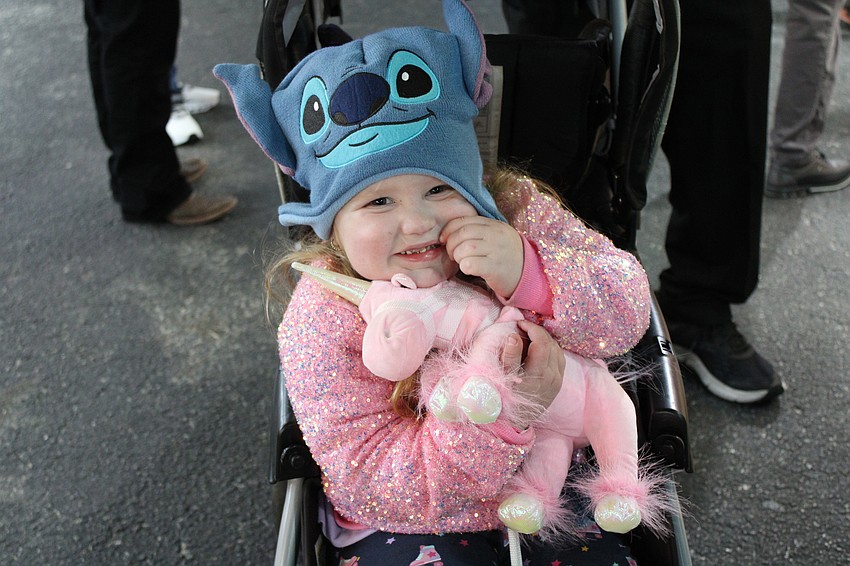 Palmetto's Athena Stills, 4, loves anything related to unicorns and mermaids. She is overjoyed to take home a unicorn toy.