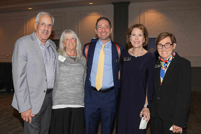 Vice-chair David and Linda Green with concertmaster Daniel Jordan, host Jill Levine and host Lois Stulberg