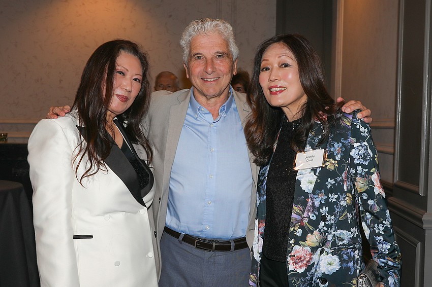 All the way from New York City for a reunion with their dear friend, guest conductor Peter Oundijian, are sisters Angela and Jennifer Chun.