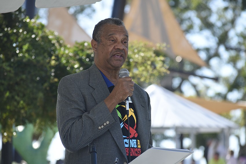 Judge Charles E. Williams speaks to attendees.