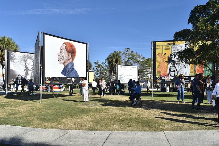 Held at Bayfront Park, the Embracing Our Differences exhibition includes displays featuring artwork from around the world.