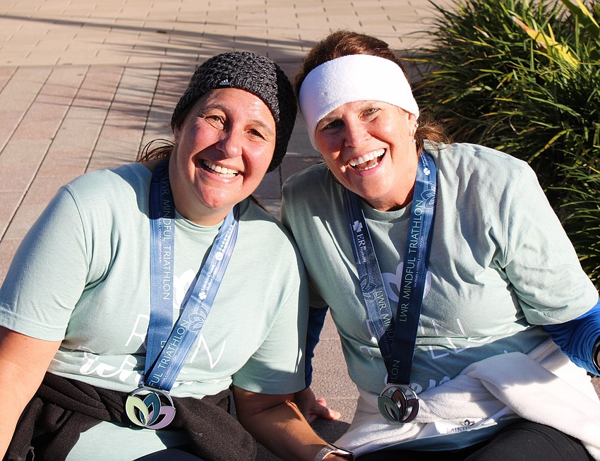 Lakewood Ranch's Connie Welp and Paddi Juliano alternated between speed walking and jogging to complete the 5k. They signed up to take care of themselves in the new year.