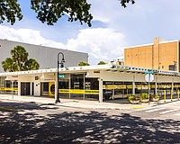 The McCullough Pavilion building is set against the backdrop of the former Sarasota County Administration Center, which will be redeveloped by Benderson Development.