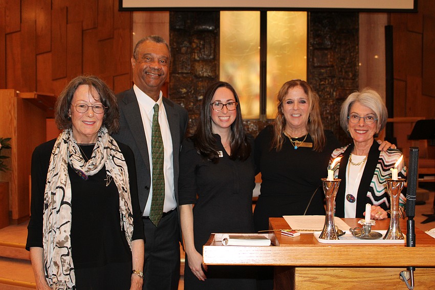 Karen Gary, Judge Charles Williams, Sarah Wertheimer, Rabbi Jessica Spitalnic Mates and Elaine Kaufman