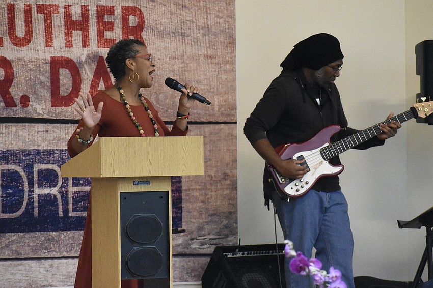 Lenora Hammonds, artist in residence with Saraota Performing Arts Foundation, performs alongside Johnny Barker.