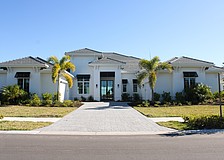 This Wild Blue at Waterside home at 560 Blue Shell Loop sold for $3.41 million. Built in 2025, it has four bedrooms, four-and-two-half baths,
a pool and 4,452 square feet of living area.