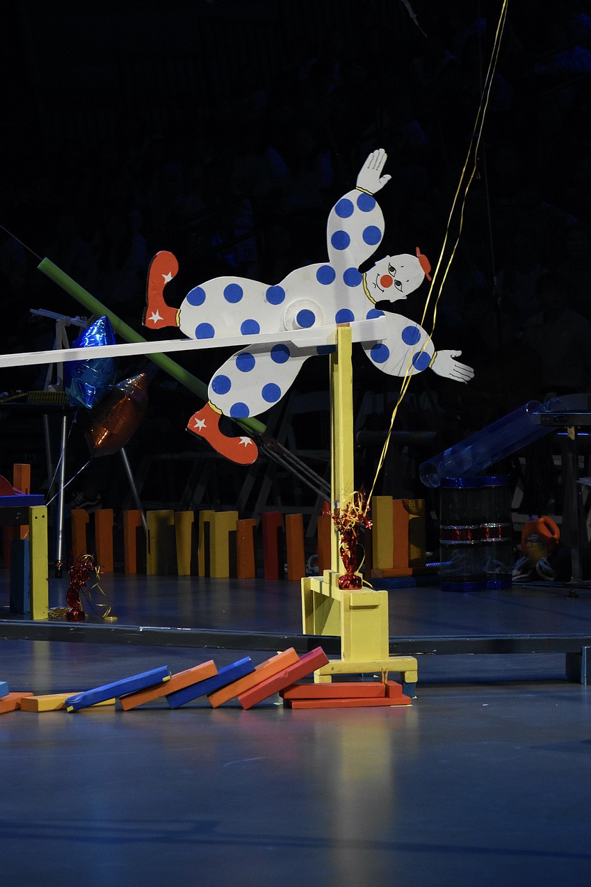 The show involved a variety of Rube Goldberg-style contraptions created by Circus Arts Conservatory.