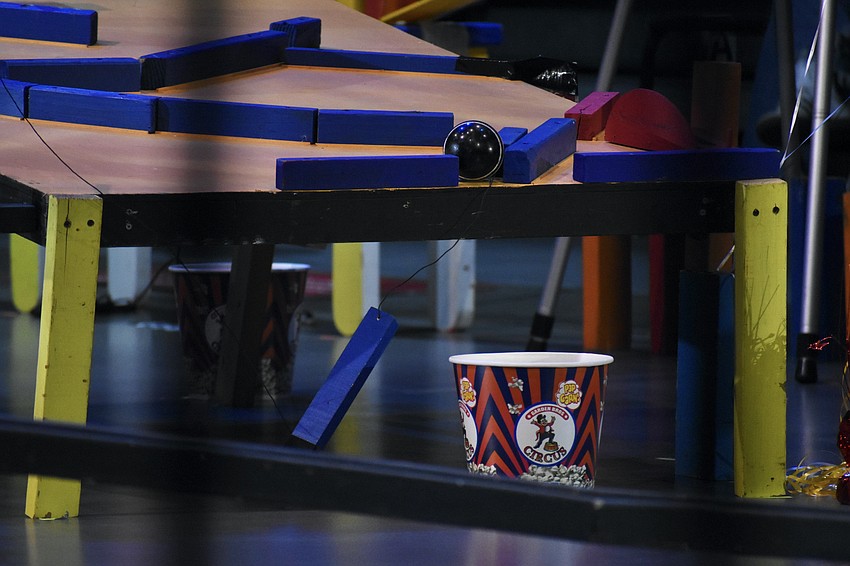 The show involved a variety of Rube Goldberg-style contraptions created by Circus Arts Conservatory.