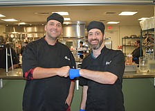 Brent Jephson and Chef Instructor Benjamin Burnside celebrate a job well done.