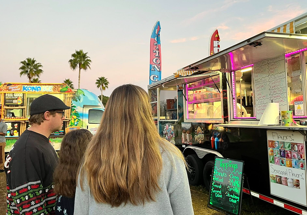 A food truck at a Palm Coast holiday event. The city is scaling back its restrictions on food trucks in Palm Coast. Photo courtesy of Palm Coast