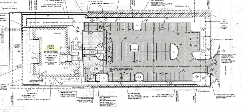 The site plan for Yebo Beach Haus and Lions Head Private Members Club shows a 10,279-square-foot building with 66 parking spaces.
