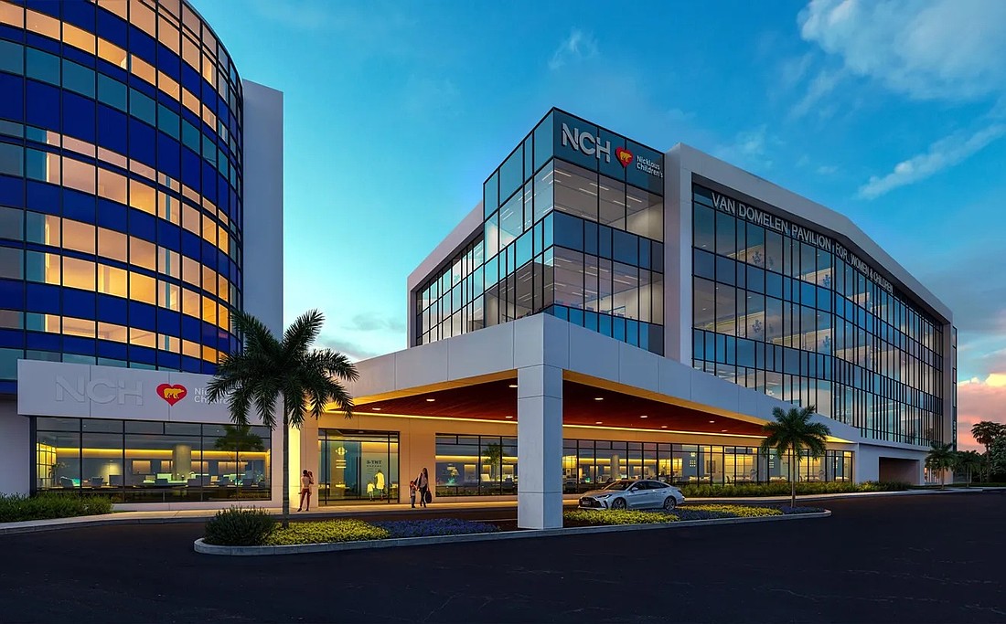 A rendering of the new $350 million women’s and children’s pavilion at Naples Comprehensive Health North Hospital.