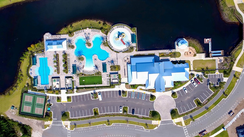 The community offers multiple amenities including 5- and 6-foot sidewalks to encourage walking, plus nature trails accented with art elements.