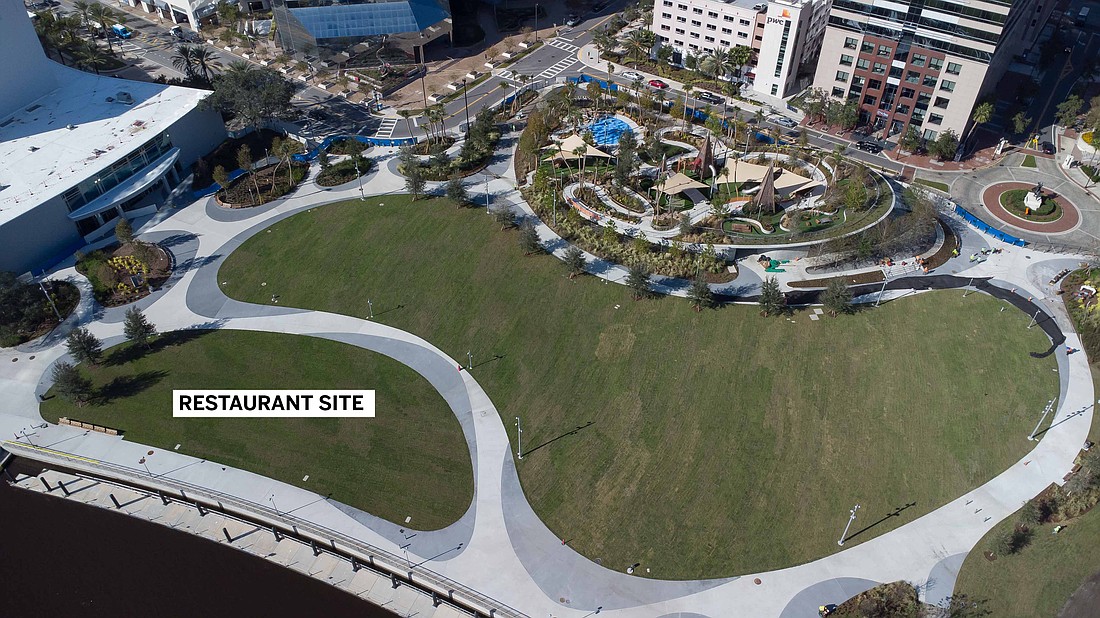 A city-owned restaurant is planned in Riverfront Plaza, the park at the former site of the Jacksonville Landing in Downtown. The restaurant site is near the St. Johns River and the Jacksonville Center for the Performing Arts.