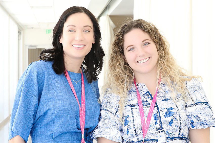 Director of Special Events Laura Stuart Wood and Rosemarie Poplin greet their guests.