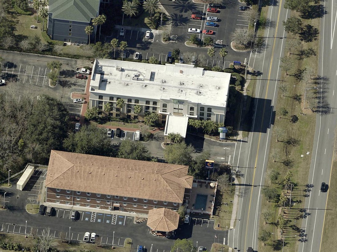 Holiday Inn Express & Suites Jacksonville Airport at 1200 Airport Road about 3 miles east of Jacksonville International Airport.