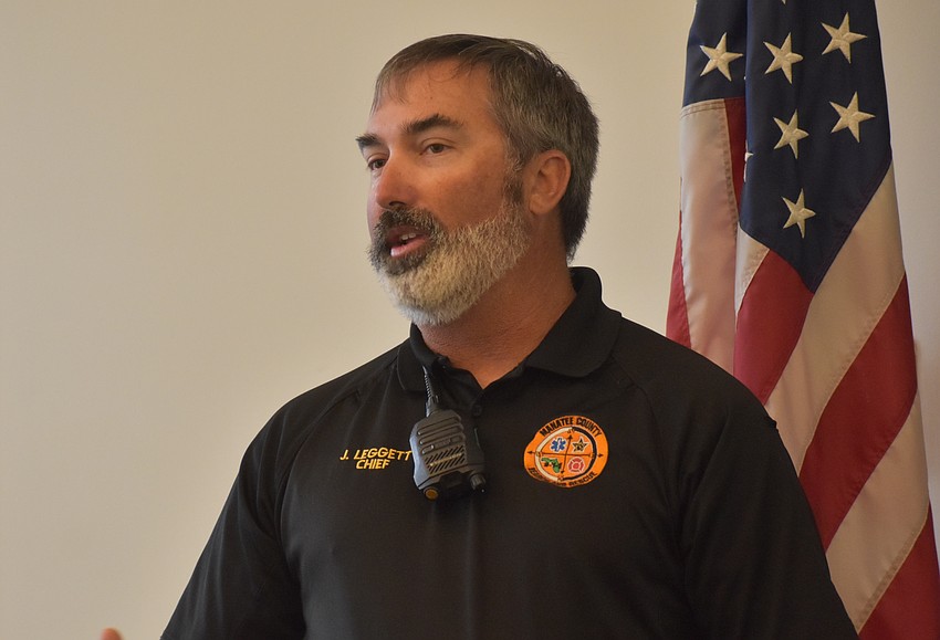 Jared Leggett, chief of Manatee County Search & Rescue, gave the presentation about the team that assists in locating missing people. Leggett said the group is made up of volunteers who come from law enforcement, fire, medical or military backgrounds.