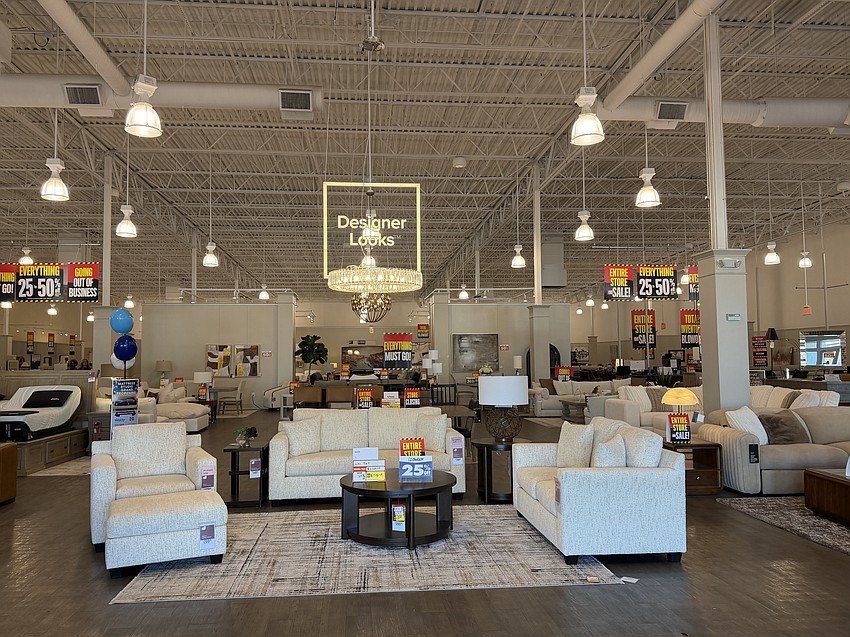 Items on display Jan. 26 inside the closing American Signature Furniture at 9400 Atlantic Blvd.