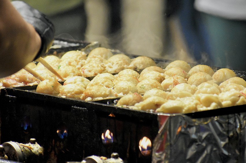 Fresh trays are prepared at Mr. Takoyaki.