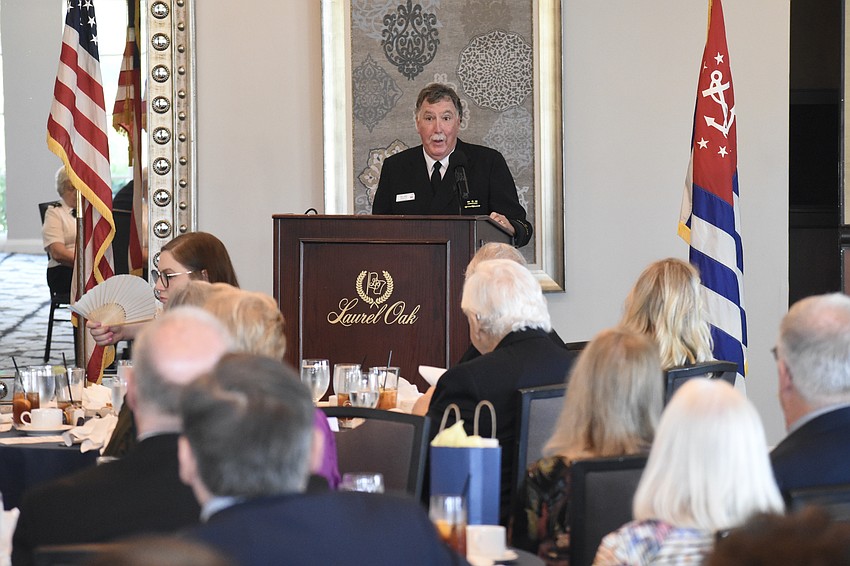 District Comander Ron Jones delivers a speech.