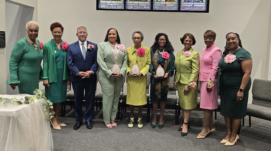 Marva Jones, Vonshelle Beneby, Mayor Mike Norris, Sandra Booker, Dr. Robbie Johnson, Dr. Phyllis Pearson, Dr. Myra Middleton-Valentine, Willetta Richie and Karen Harrison. Courtesy photo