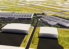 A rendering of the planned Pilatus Aircraft facilities at Sarasota-Bradenton International Airport.