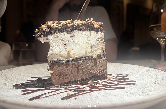 The one, the only, the Brownie Ice Cream Stack at Michael's on East.