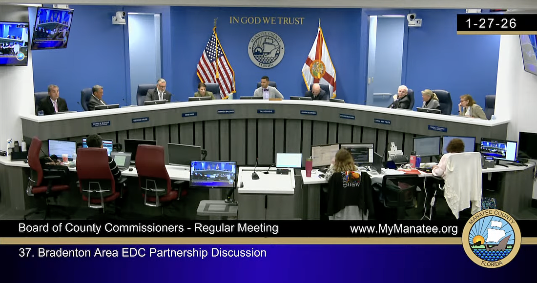 Manatee County commissioners agreed to reopen discussions between county staff and the Bradenton Area Economic Development Corp.