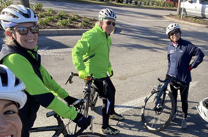 Village Idiots Cycling Club member Patrick Franklin Sr. (center) was killed riding his bicycle Jan. 22 when hit by a truck pulling a trailer on Conquistador Parkway in Bradenton.