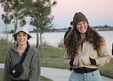 Taylore Lantz and Christine Sullivan walk at Waterside Place on Tuesdays at 6 p.m. as members of Run the Ranch.