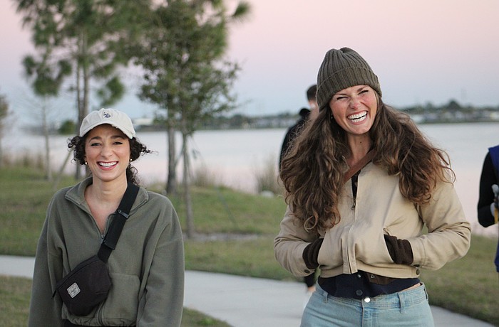 Taylore Lantz and Christine Sullivan walk at Waterside Place on Tuesdays at 6 p.m. as members of Run the Ranch.