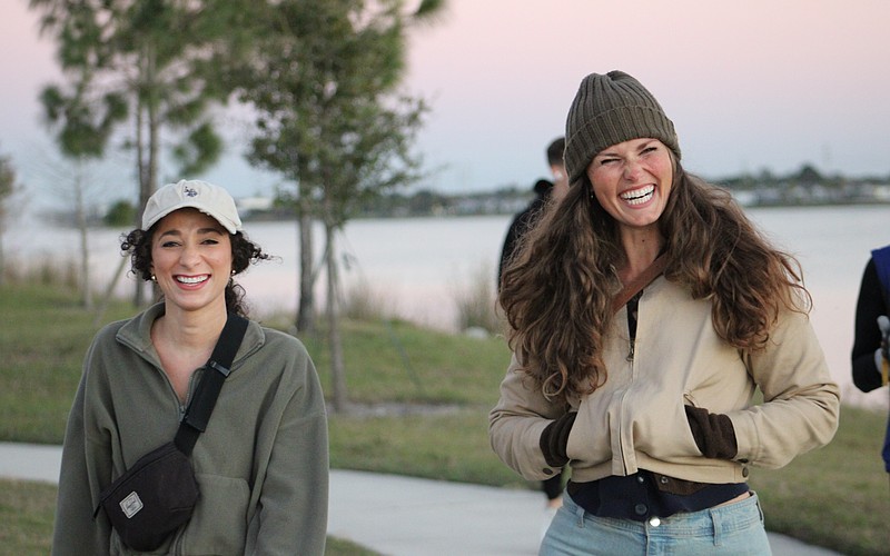 Taylore Lantz and Christine Sullivan walk at Waterside Place on Tuesdays at 6 p.m. as members of Run the Ranch.