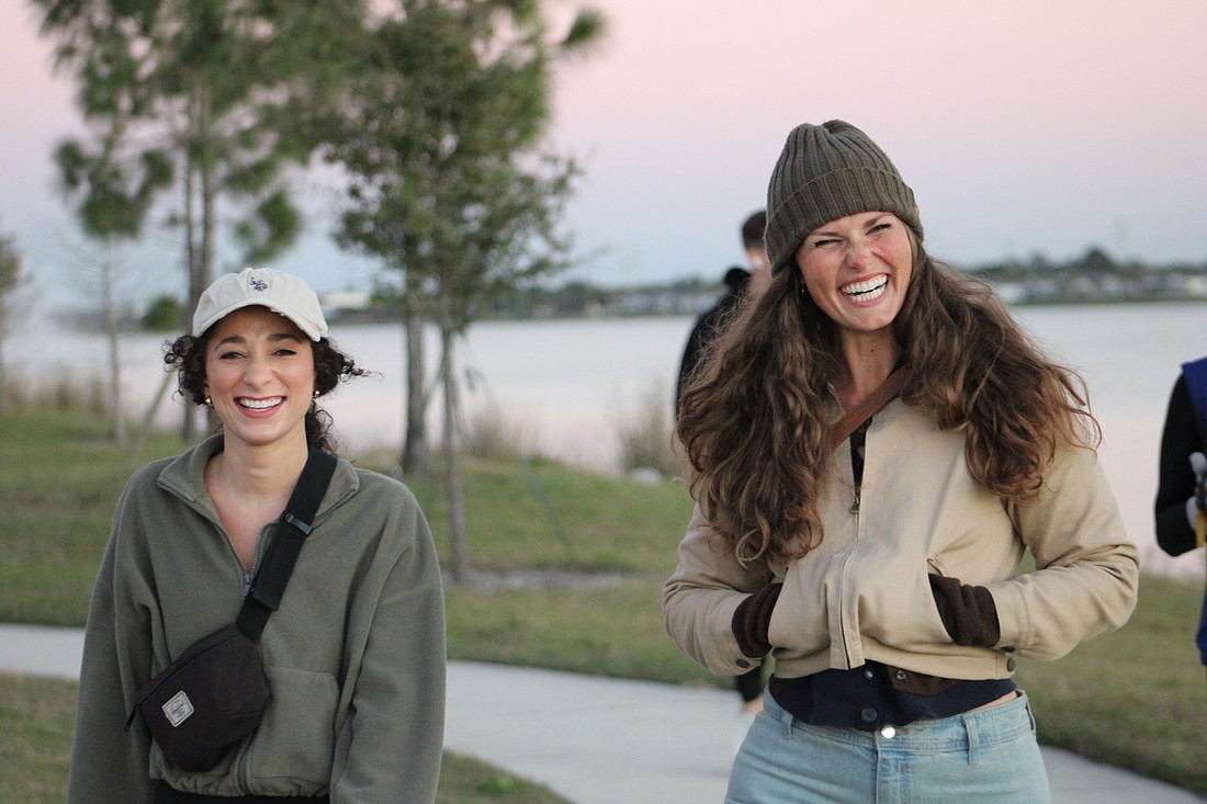 Taylore Lantz and Christine Sullivan walk at Waterside Place on Tuesdays at 6 p.m. as members of Run the Ranch.