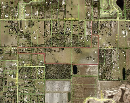 The red outline shows where M/I Homes of Sarasota proposed to build 167 homes.