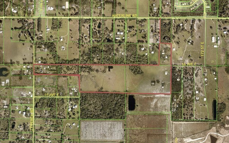 The red outline shows where M/I Homes of Sarasota proposed to build 167 homes.