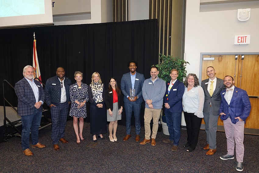 The 2026 Small Business Leaders of the Year, from left, are Dr. Tim Conway, Boshawn Mack, Kati Lambert, April Watson, Heather Waisanen, Darrin Eakins, Justin Kane, Tom Snogles, Dawn Stewart, Chris Kennelly and Jason Pratt.