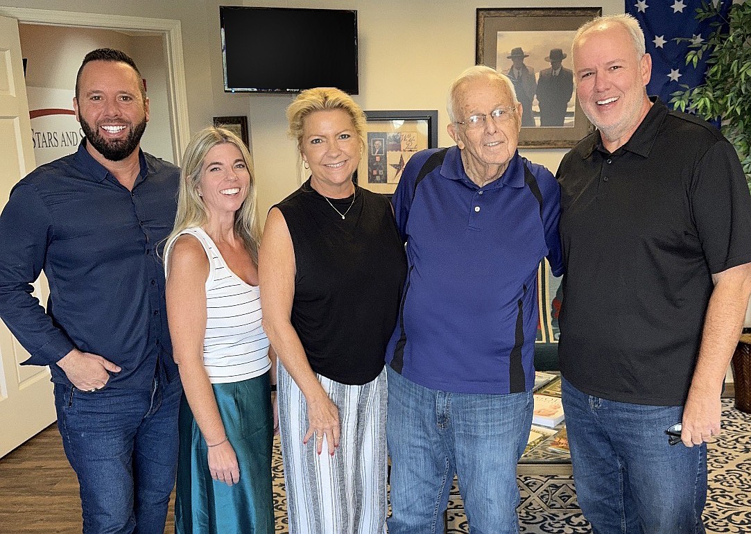 Austin Arthur, board Member of the West Orange Scholarship Fund, Beth Wincey, president of the West Orange Scholarship Fund, Kathee Pierce, past-president and board advisor of the West Orange Scholarship Fund, Fred Crabtree, co-founder of the Jimmy Crabtree Cancer Fund, and Andy Crabtree, president of the Jimmy Crabtree Cancer Fund, have partnered together.