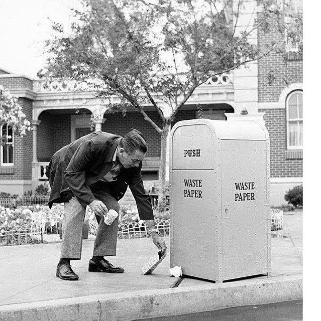 Walt Disney would famously pick up trash as he walked around Disneyland.