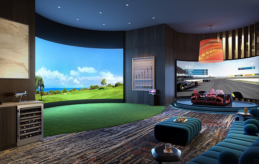 ONE Tampa has a game lounge with golf and race-car simulators.