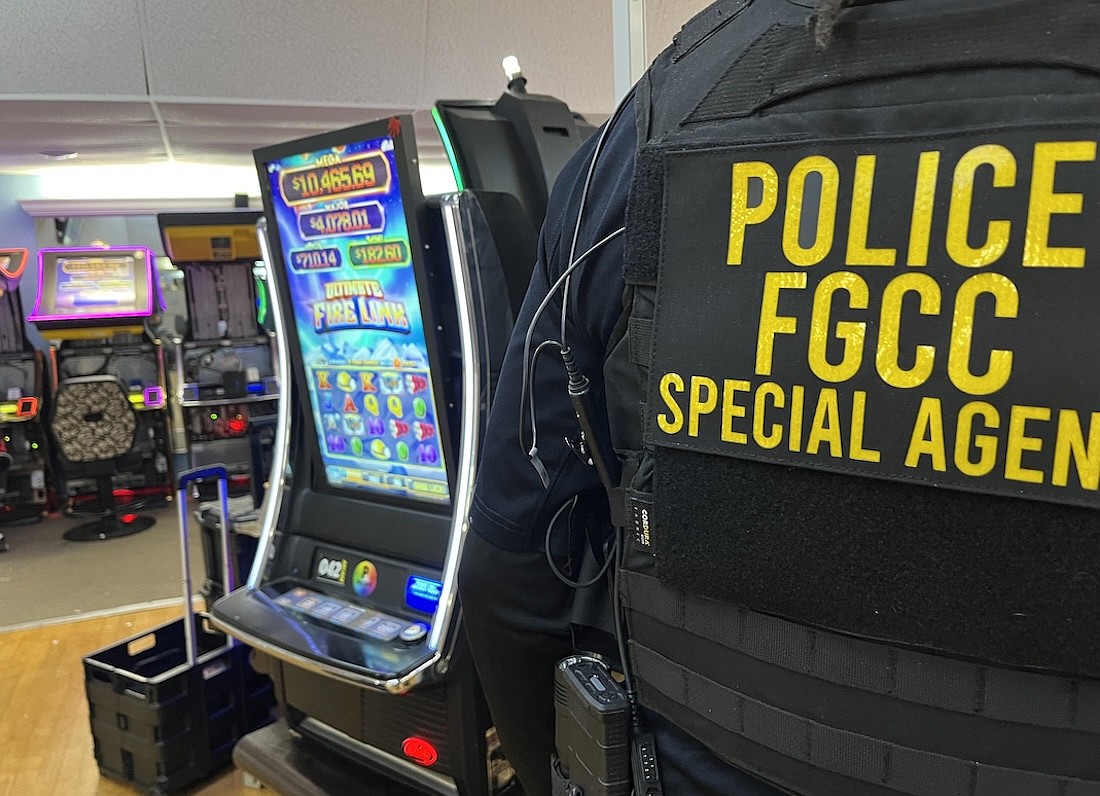 At 41 Social Club in Venice, officials say they seized 66 slot machines.