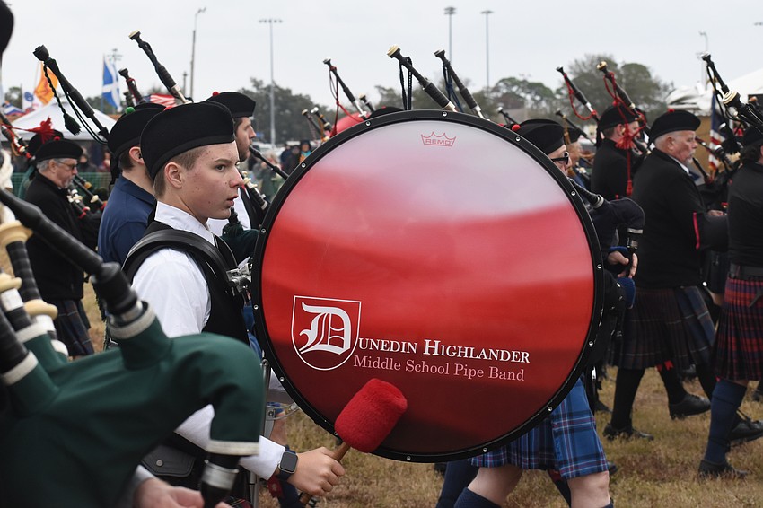 Owen Odrzywolski, a 7th grader at Dunedin Highland Middle School, performs during the opening ceremony.